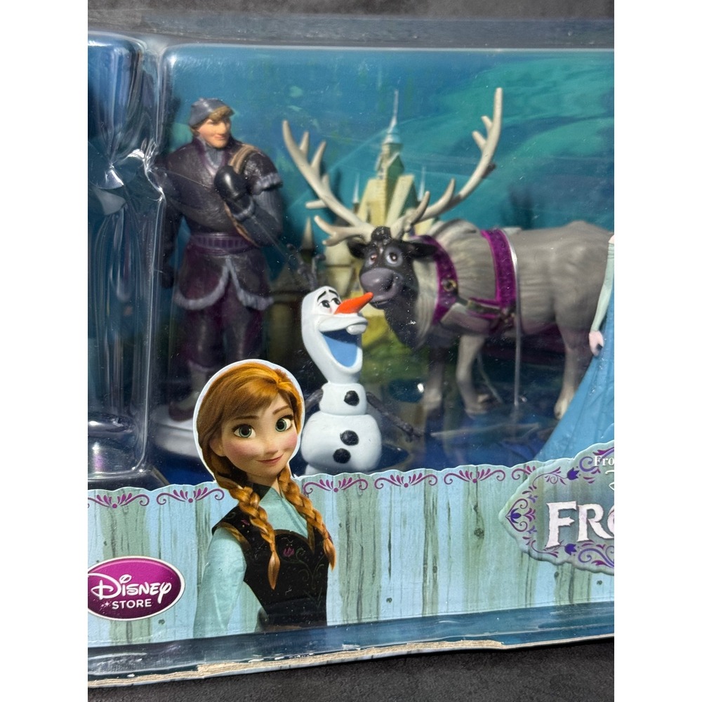 Disney Store Frozen Figurine Playset Elsa Anna Olaf Kristoff Sven Hans 6pc New - Picture 2 of 8